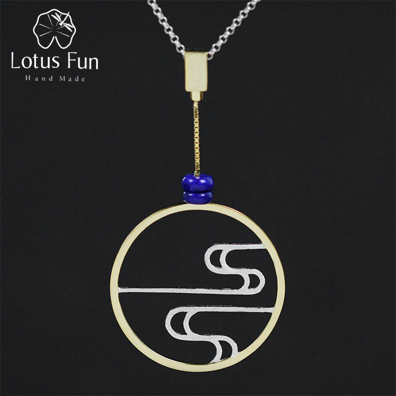 Lotus Fun Настоящее серебро 925 пробы современный китайский стиль ручная работа