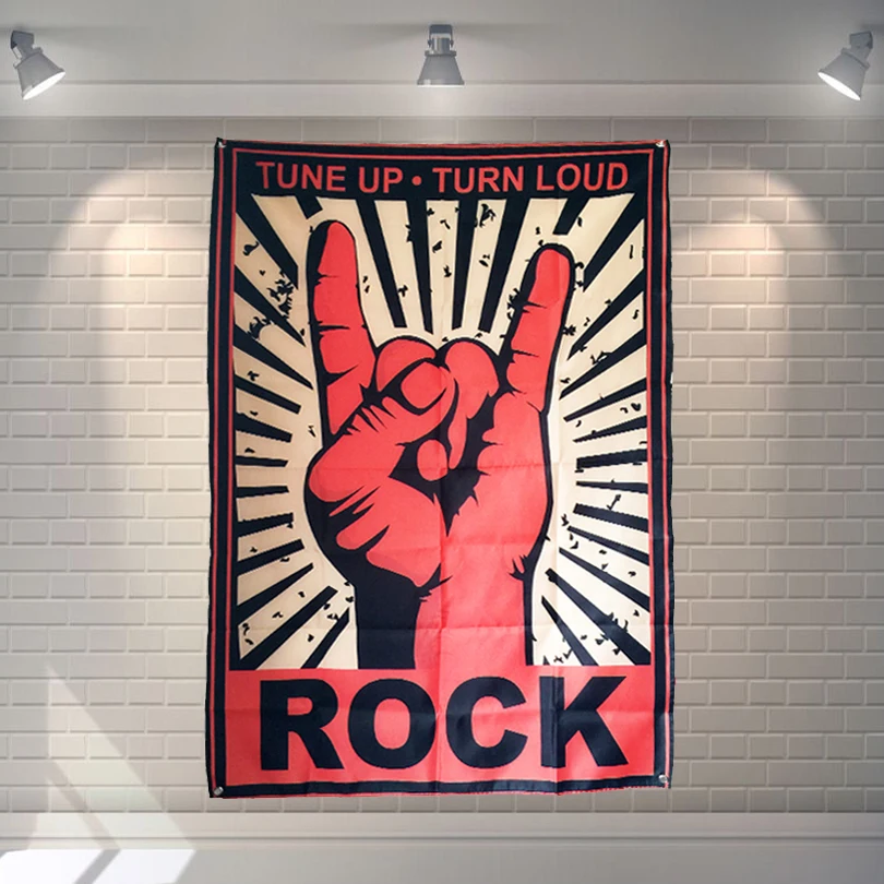 Настенные Стикеры с флагами ROCK ткань плакат ПОП-группы картины на стену тема для