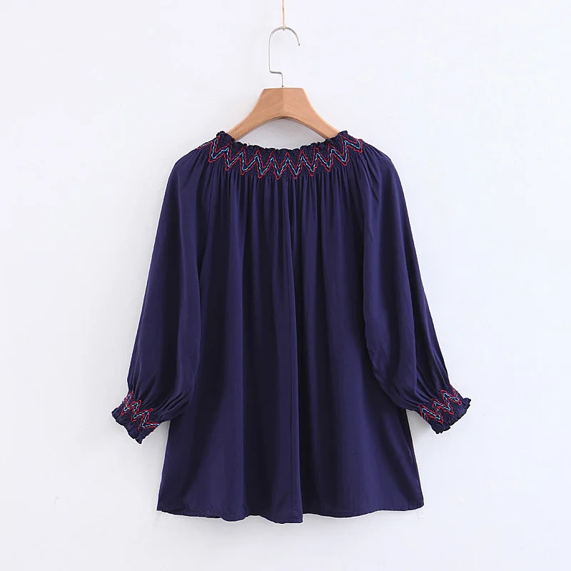Yuuyiwa Women Blouses Shirts Women's new wholesale flowers embroidered fringed jacket Tops Blusas Mujer De |