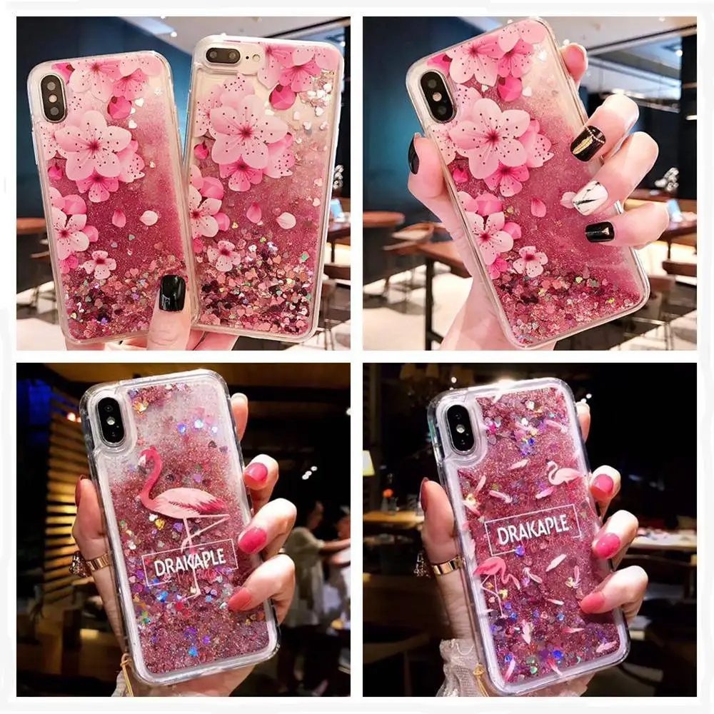 For Samsung J4 2018 Case Fashion Cute Liquid Cases Cover Galaxy A9 J82018 Note 9 8 Coque Silicone |