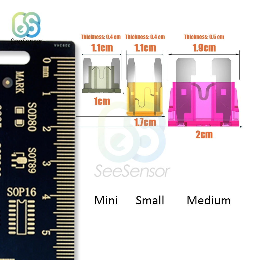 

100pcs Mini Blade Fuse Zinc Alloy and Plastic Material 5A 7.5A 10A 15A 20A 25A 30A AMP Set with Box Clip For Auto Car Truck