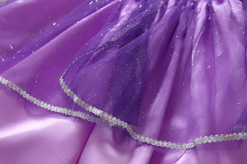 Коллекция 2017 года нарядное платье одежда для маленьких девочек фиолетовое