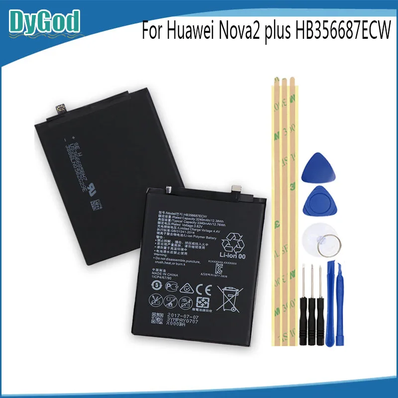 DyGod 3340 мАч для Huawei Nova2 plus HB356687ECWExtreme запасная батарея Мобильный телефон