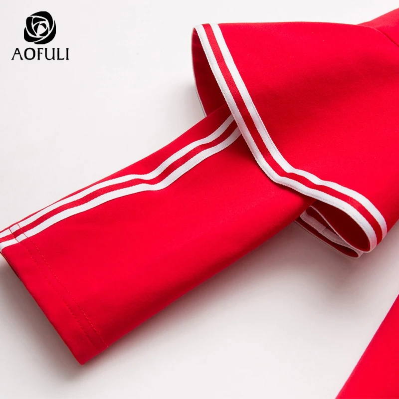 AOFULI M Xxxl 4xl Женское зимнее пальто трапециевидной формы элегантное красное с