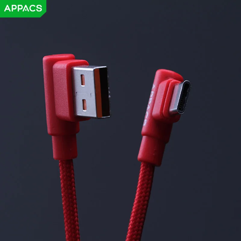 APPACS нейлоновый кабель-usb типа с 2.4A USB-C для быстрой зарядки и синхронизации данных