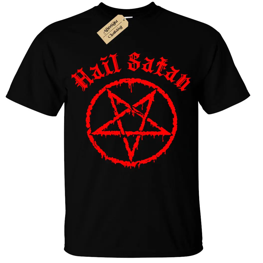 Футболка с надписью Hail satan Мужская футболка пентаграммой рок Готик унитаз