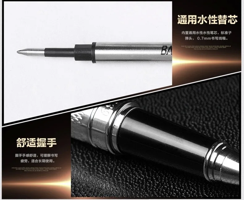 1pcs/lot High quality Fountain Pen 10 Brand Silver Stationery Office school supplies Clip 0.7mm Gifts For Men 13.8*1.0cm | Канцтовары