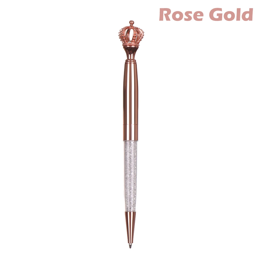 rose gold Рождественский подарок, большое шариковое кольцо для пера с бриллиантами и кристаллами, свадебная металлическая шариковая ручка Kawaii, волшебная ручка, школьные офисные принадлежности - Цвет: rose gold