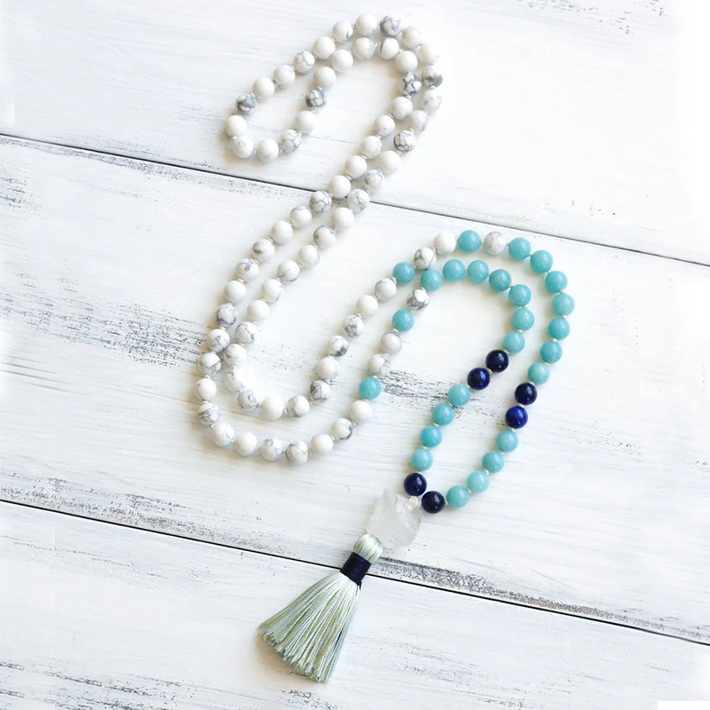 Ожерелья с кисточками Boho ювелирные изделия женские Хаулит синий камень ожерелье