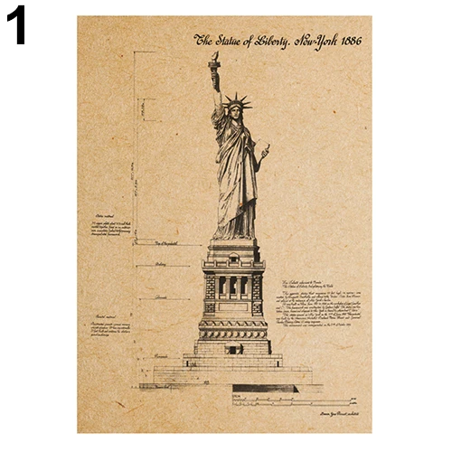 Винтажный Ретро узор печать карта крафт бумага антикварный плакат настенный