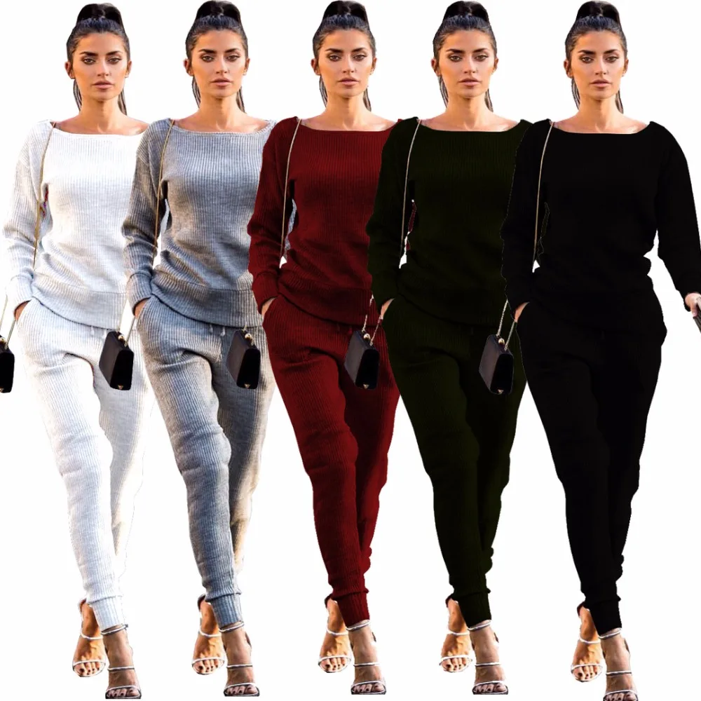 

Europe and the United States Spring and Autumn Women's Sweatshirts new leisure round neck pit fashion set (5 colors optional)