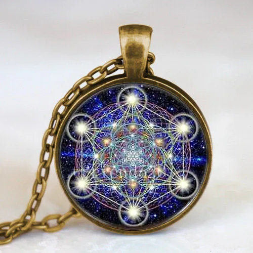 Мужская цепь ручной работы ожерелье из латуни со стальным стеклом купольная