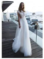 lorie beach wedding dress 2019 backless floor length white ivory lace top bridal gown train wedding gowns