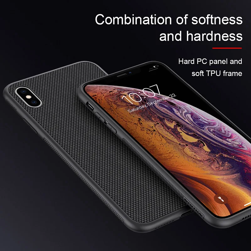 Nillkin Текстурированный чехол для iPhone X XS XR Max TPU рамка жесткая задняя крышка из ПК Apple