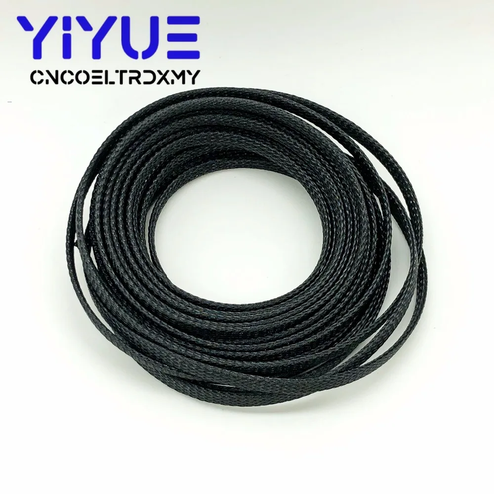 5M черная утепленная оплетка оплетки 6/8/10/12 мм Высокое качество ПЭТ провод кабель защиты расширяемый кабель рукав провода сальник для герметизации провода