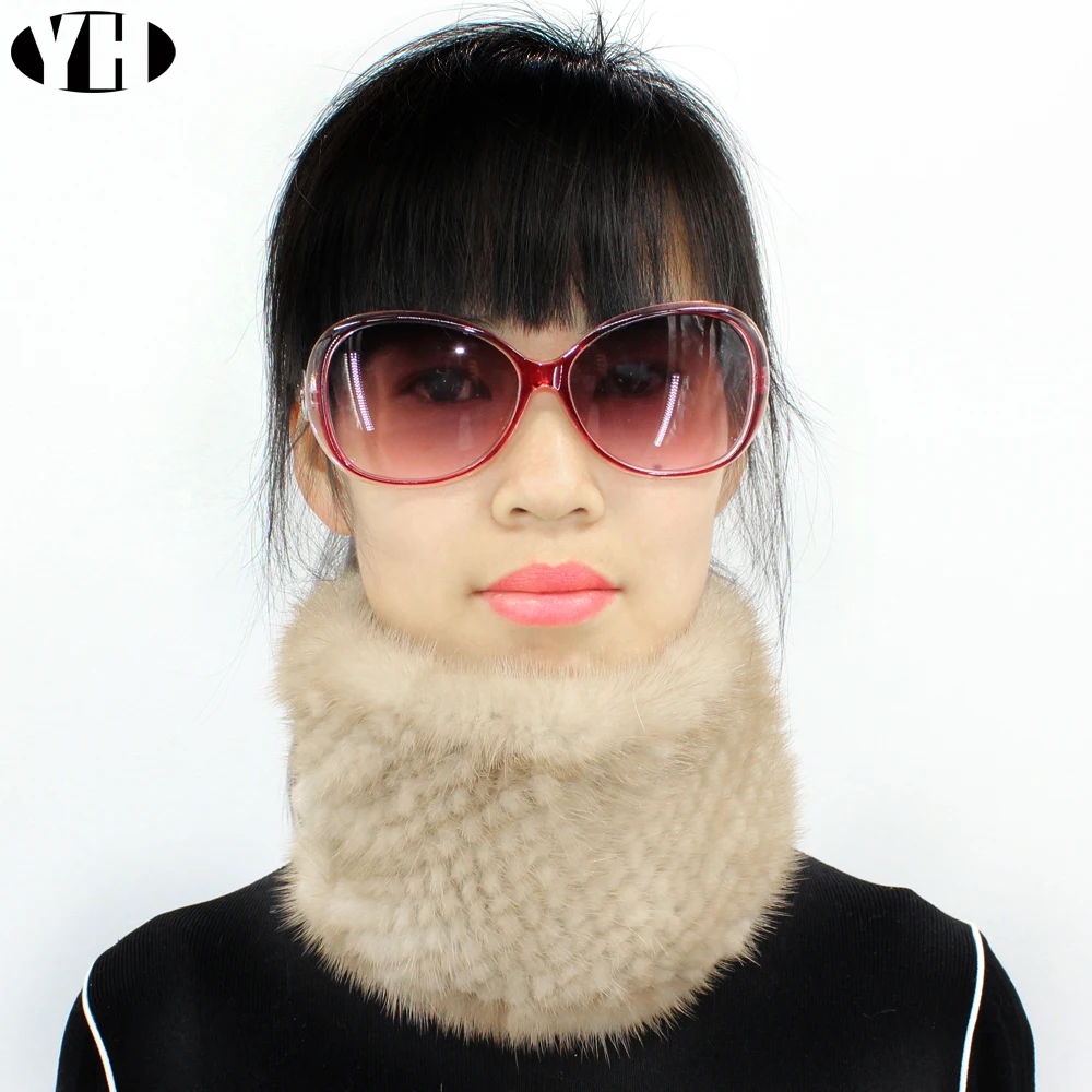 Шарф из натурального меха норки для девочек шарф ручной работы стрейч материала