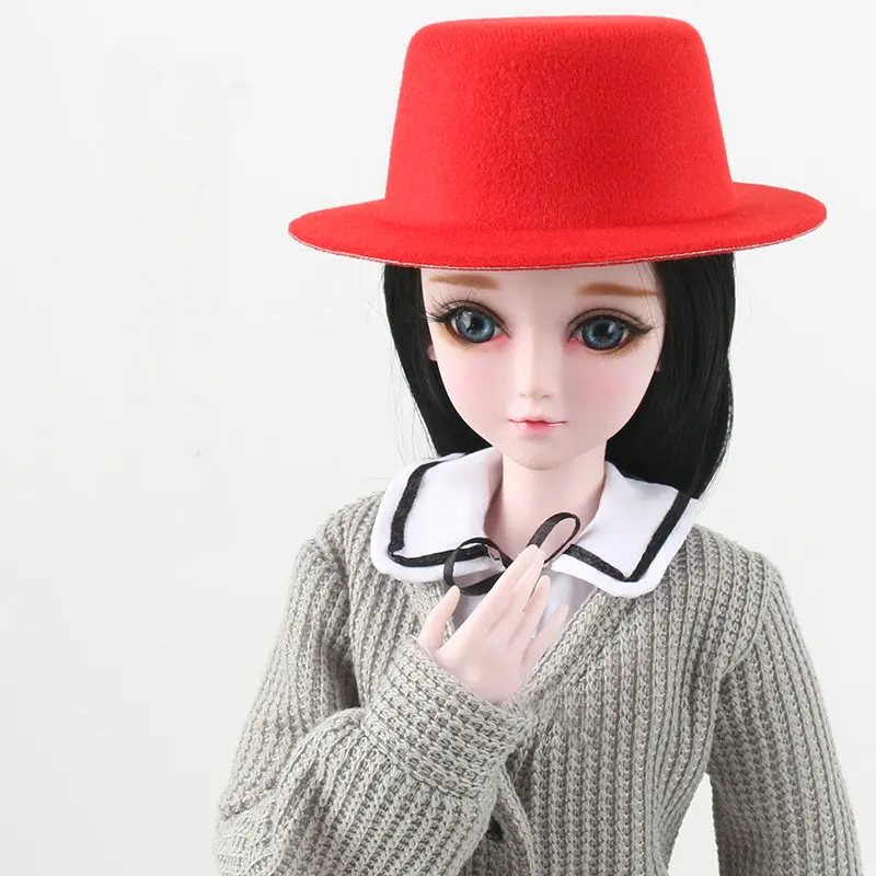 Кукла шляпа для Bjd 1/3 кукла девушка топ красный/синий/черный/фиолетовый головной