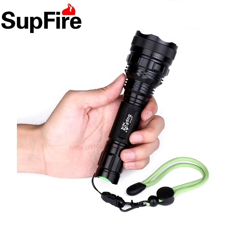 Supfire продвижение CREE XM-L T6 1100 люмен высокой мощности светодиодный фонарик факел самообороны с 1*26650 батареей F6s