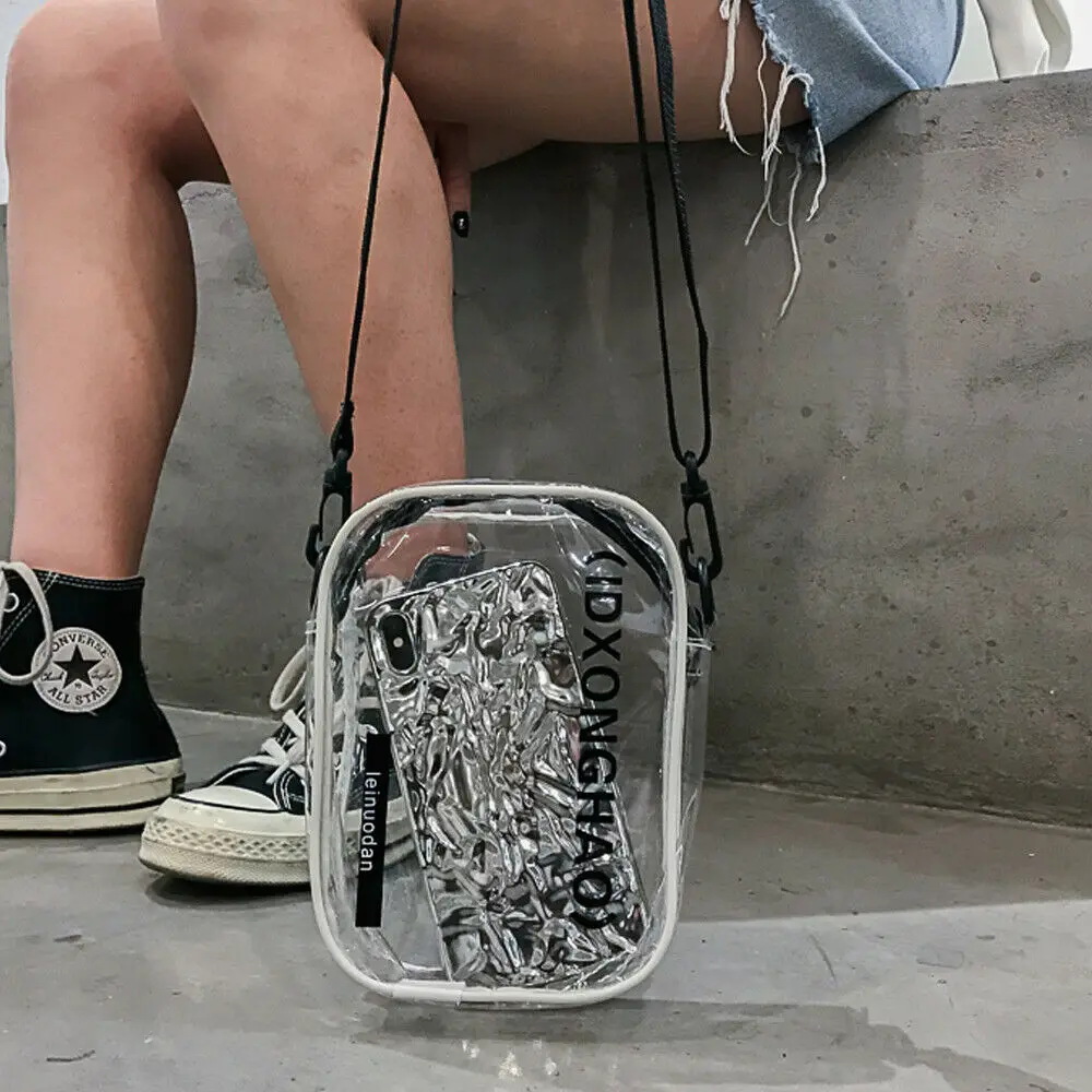 Новая женская прозрачная сумка через плечо из ПВХ с прозрачной цепочкой тоут