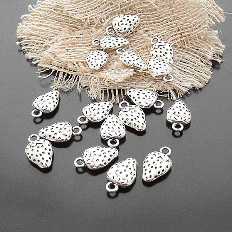 (20478)50PCS 16x10MM Antique Style Zinc Alloy Strawberry Charms Pendants Diy Jewelry Findings Accessories Wholesale | Украшения и