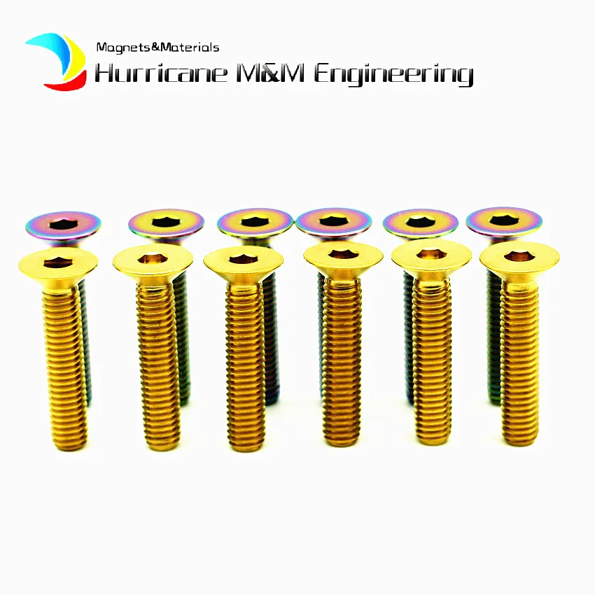Титановые болты M6x25/30/35/40 мм болт M6 Ti потайная плоская головка шестигранные винты
