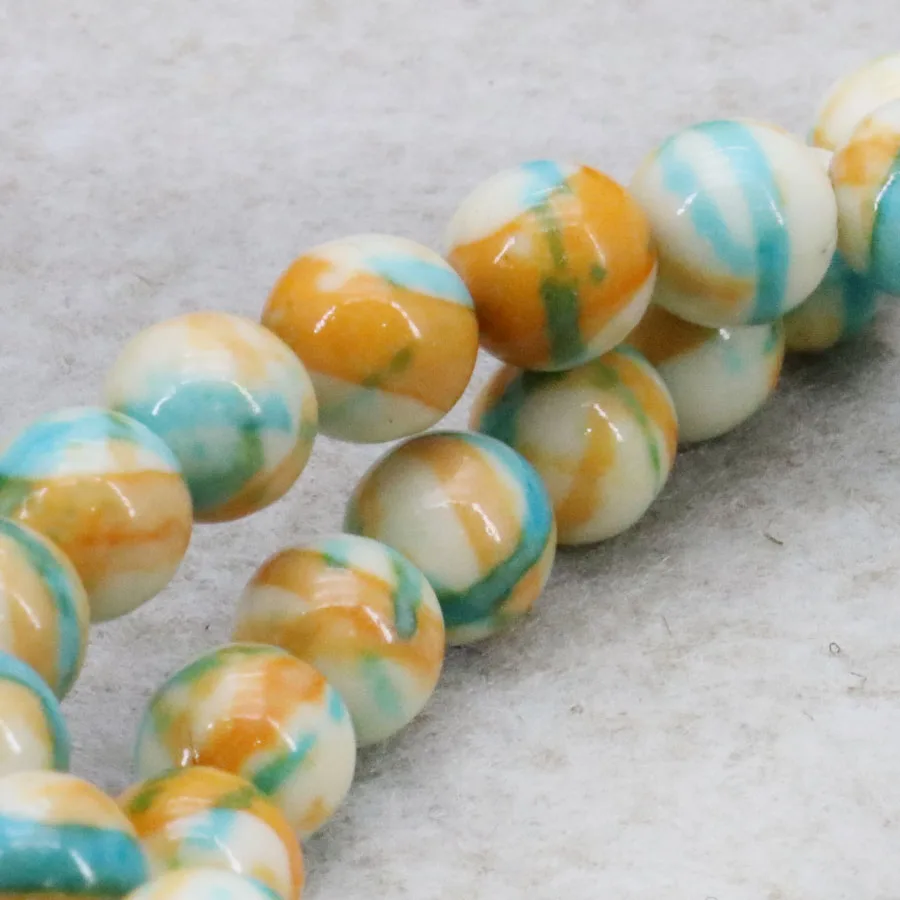 Популярный полудрагоценный камень 8 мм Радужный дождик цветок драгоценный