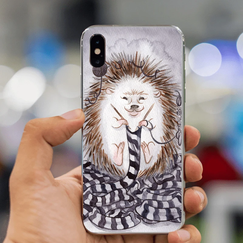 Мультяшный ежик из ТПУ для iPhone X 4 4S 5 5C SE 6 6S 7 8 Plus XS Max XR|Чехлы-накладки| |