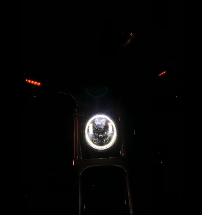 Хром Черный V-Rod мышцы ночной стержень светодиодный мотоцикл фары с белыми ангельскими глазами для V Rod VRSCF VRSC VRSCR 2002