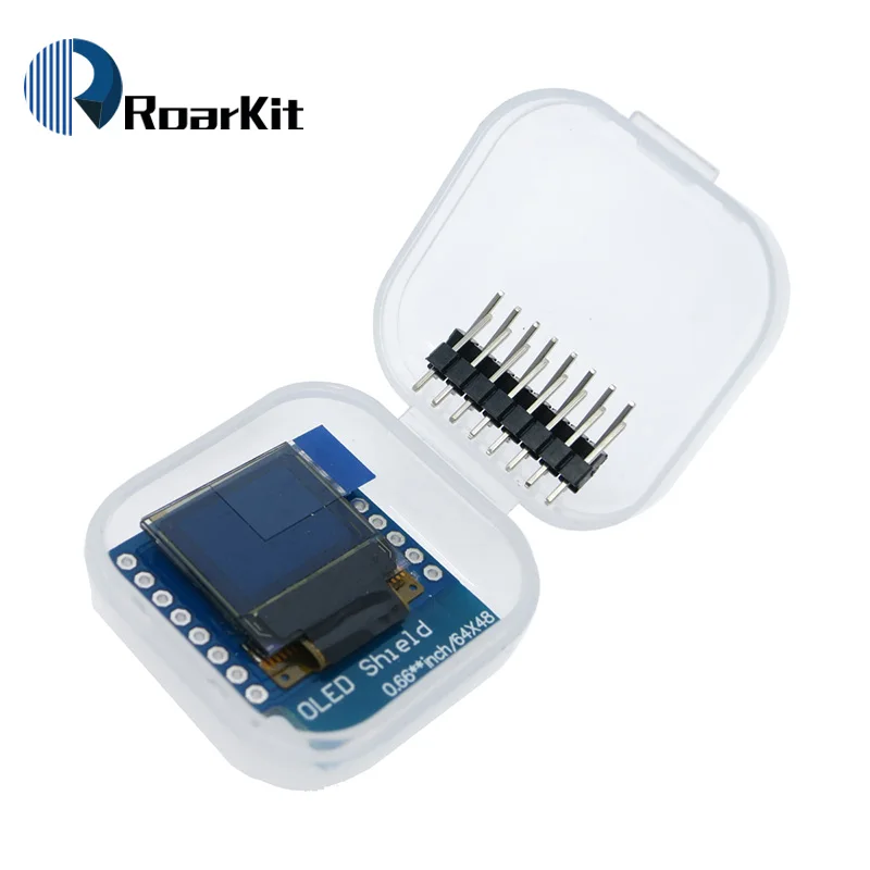Светодиодный ЖК дисплей 0 66 дюйма 64X48 IIC I2C O экран для Arduino совместимый с D1 mini|shield for