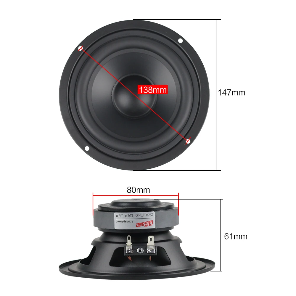 GHXAMP 5 INCH Woofer Speaker Unit Alto Stereo HOME Speaker MID-BASS HIFI Loudspeaker DIY 45W-90W 1PCS images - 6