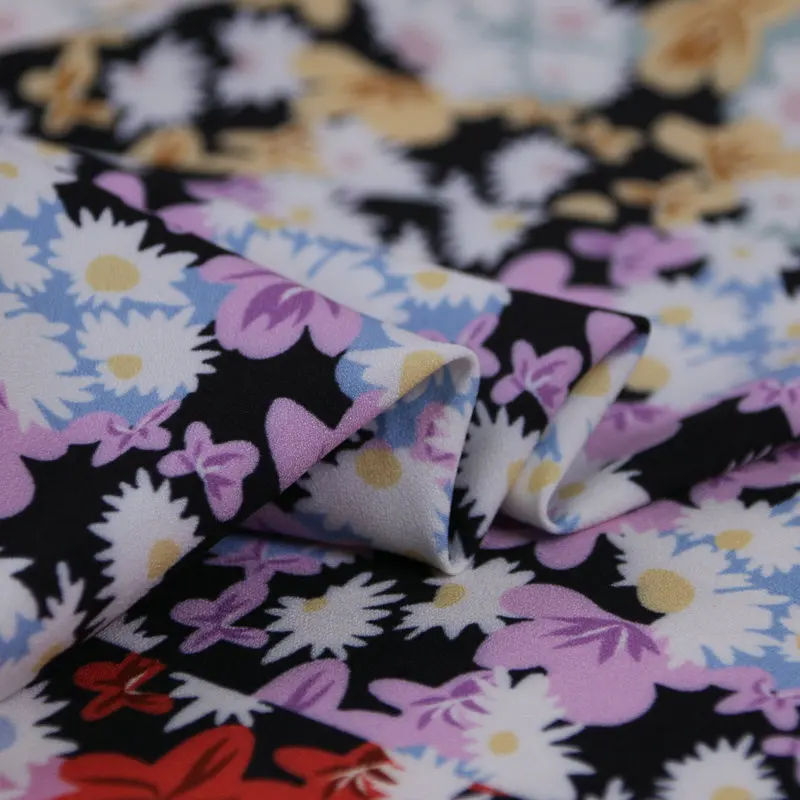 

145cm printed fabric diy shirt dress scarf fabric thin clothing polyester fabric material wholesale cloth