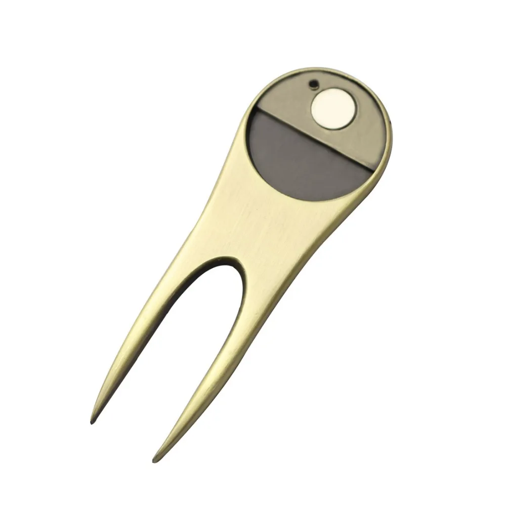 10 Types Golf Ball Marks Unique Designs with Antique Brass Divot Repair Tool - Kit | Спорт и развлечения