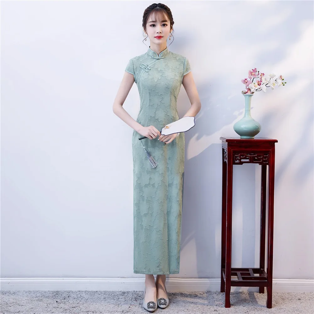 Shanghai Story, высокое качество, короткий рукав, длинное, cheongsam Qipao, высокий разрез, китайское платье, вечерние платья, 3 цвета