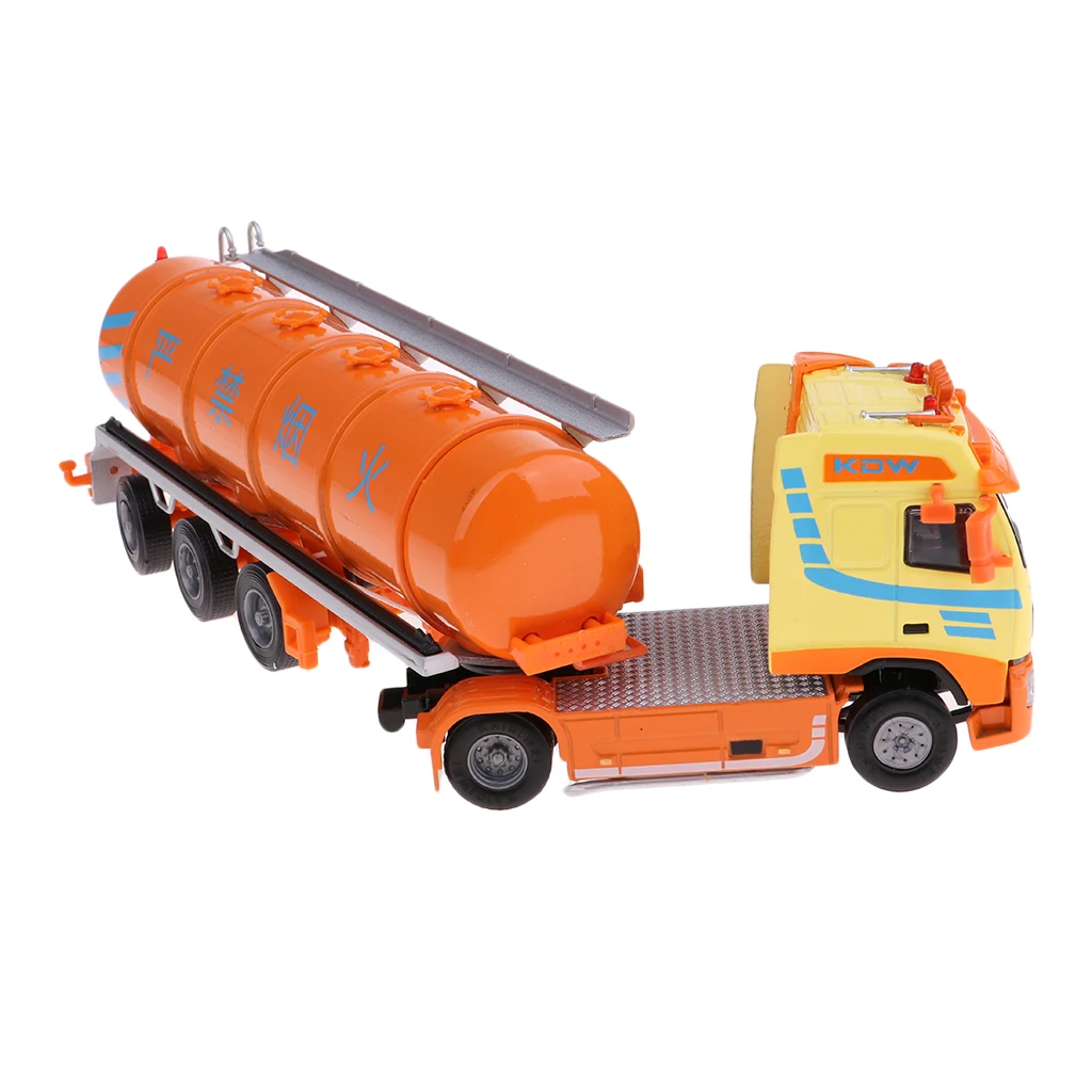 

1:50 Scale Die-Cast Alloy Oil Tank Truck Transporter Car Toy Kids Construction Vehicle Model Engineer Car Full Back Car Model