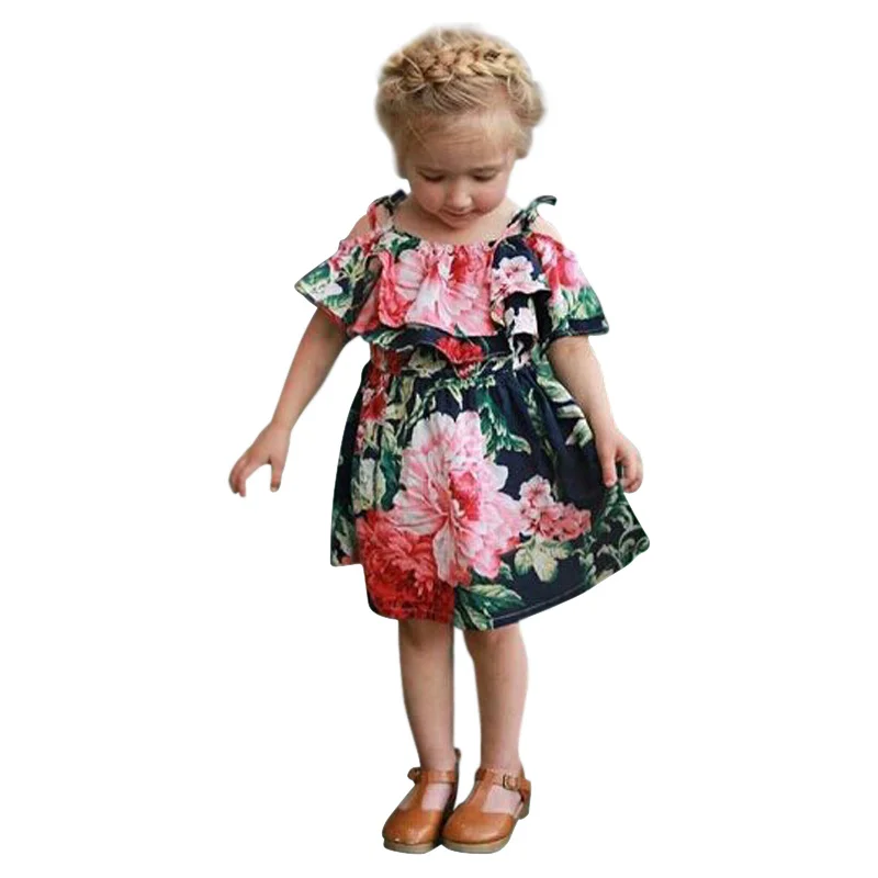 Летнее Новое Стильное детское платье для маленьких девочек Хлопковое с