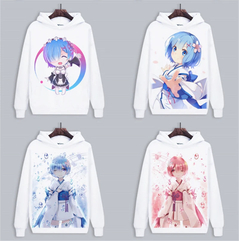 Rem and Ram Re:Life in a different world of zero куртка с капюшоном для косплея топ принтом аниме