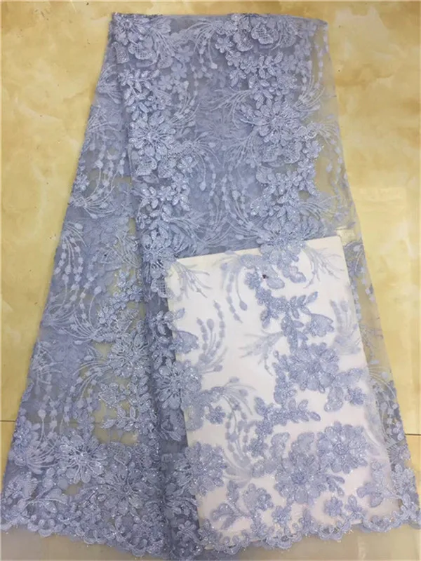 Бирюзовый Французский сетчатая кружевная ткань высокого качества с зелеными