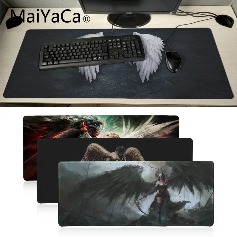 Крутой новый коврик для мыши MaiYaCa в стиле аниме с ангельскими крыльями игровые