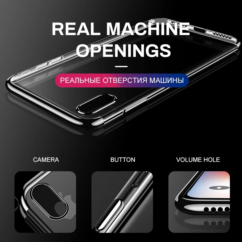 iONCT TPU Plating Phone Case For iPhone 6 7 8 X Cover Coque 6s Plus Luxury Transparent Cases Silicone Capa |
