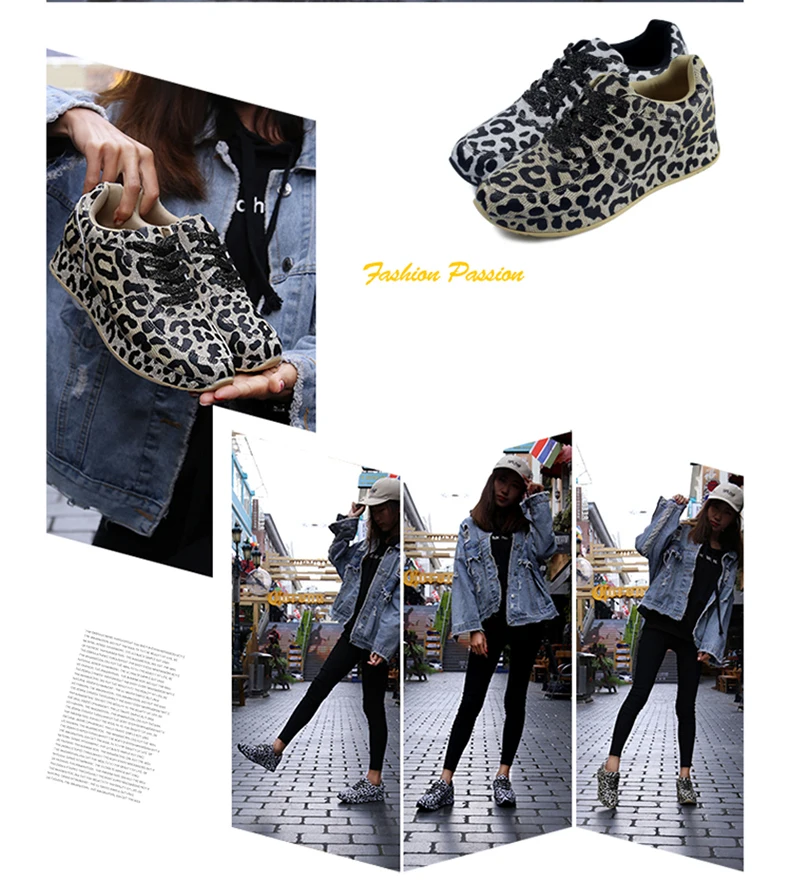 Dropshipping Women Casual Shoes Sexy Leopard Print Women Sneakers Shoes Zapatos De Mujer Sapato Feminino XXZ63