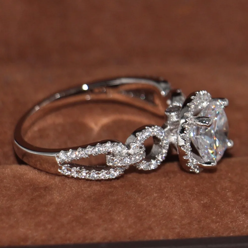 Женское кольцо из белого золота с фианитом 10 карат|wedding band|white goldwedding band ring |