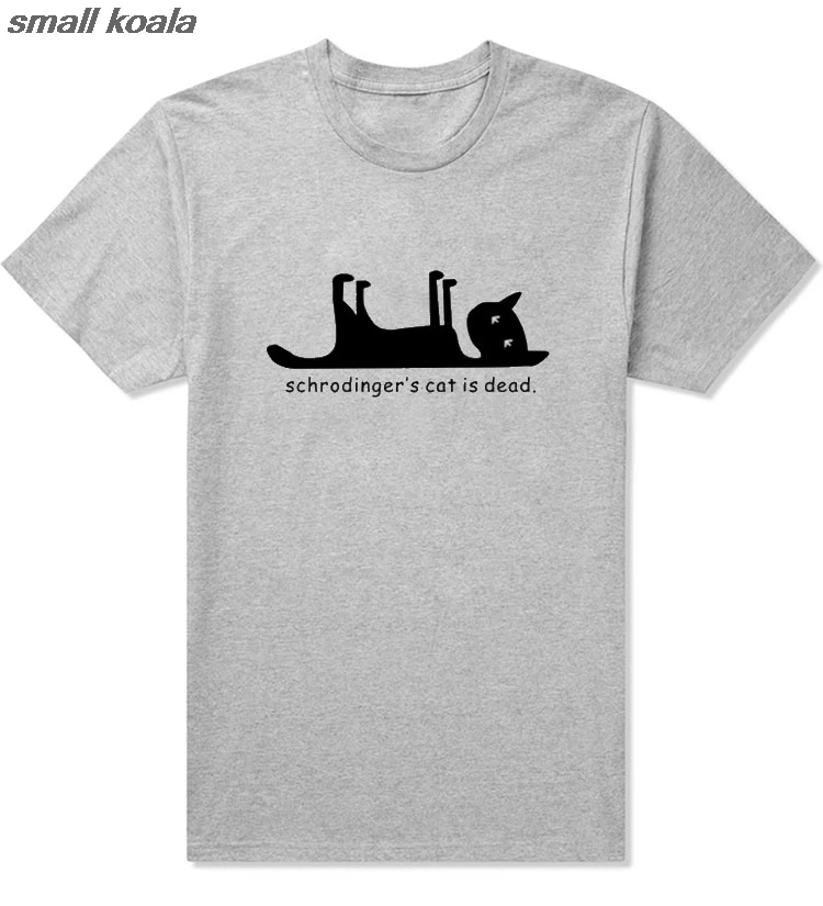 Забавная Мужская футболка Schrodingers с принтом Кот мертвец Женская Теория Большого