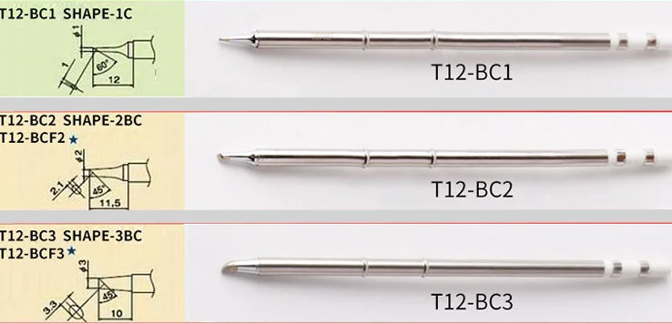 Gudhep T12-BC1 BC1.5 BC2 BC3 C1 C4 жало паяльника для Hakko FM203 FX951 паяльная станция FM2028 FX9501 ручка