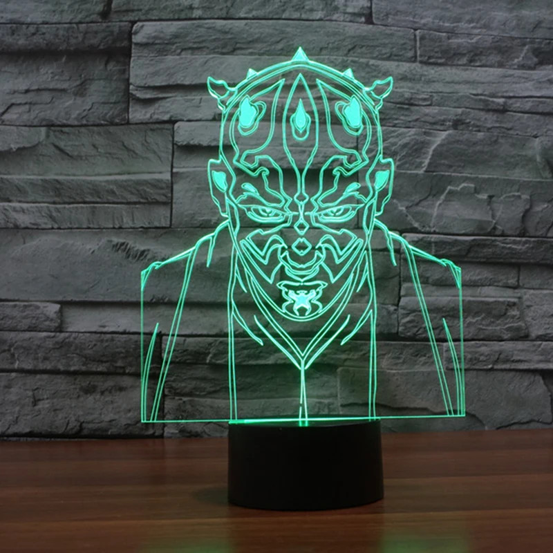 НОВЫЙ тип Сенсорного Злодей картины 3D Ночника зрительных иллюзий СВЕТОДИОДНАЯ