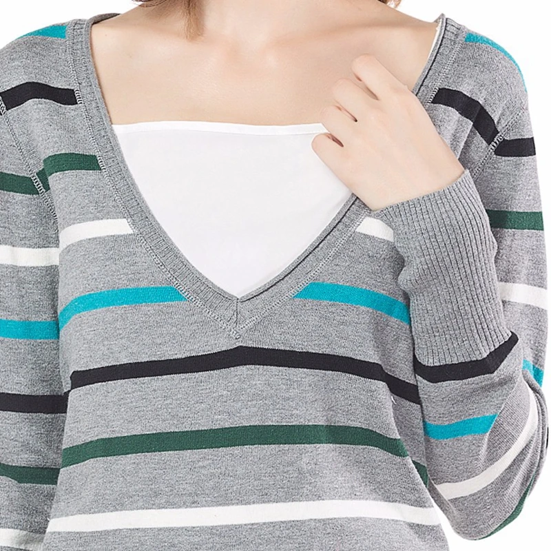 Knitbest 2016 Высокое Качество Тонкий Свитер для Весны Осени Женщины Серый Сексуальный