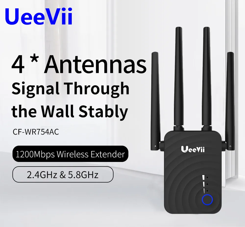 Uevii 1200 Мбит/с беспроводной Wifi расширитель ретранслятор/маршрутизатор