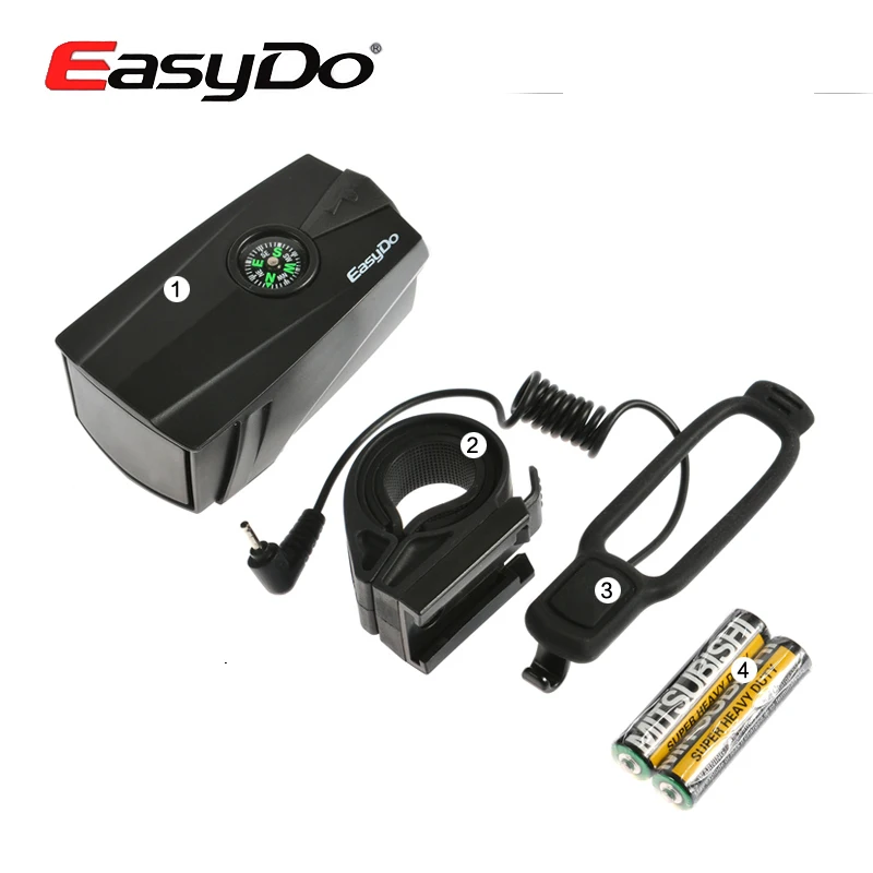 

EASYDO 140DB Bicycle Handlebar Bell Electronic Horns Ultra-Loud Sound With Compass For Outdoor Riding MTB Bike Cycling Safety