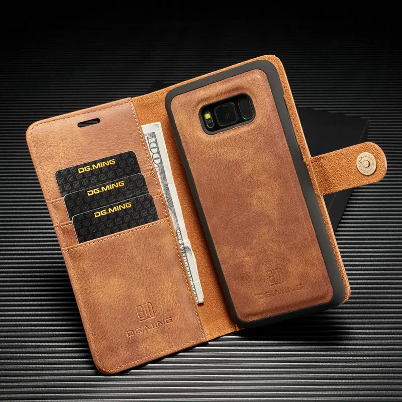DG. MING винтажный Чехол кошелек для Samsung Galaxy S8 Plus 2в1 Магнитный съемный кожаный чехол