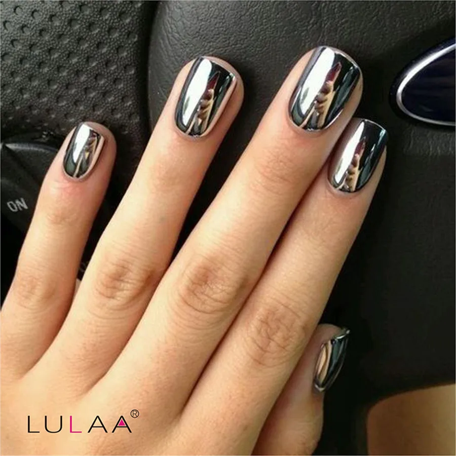 Lulaa 2 шт./лот 6 мл Серебряное Зеркало Эффект металлик Лаки для ногтей и Основа