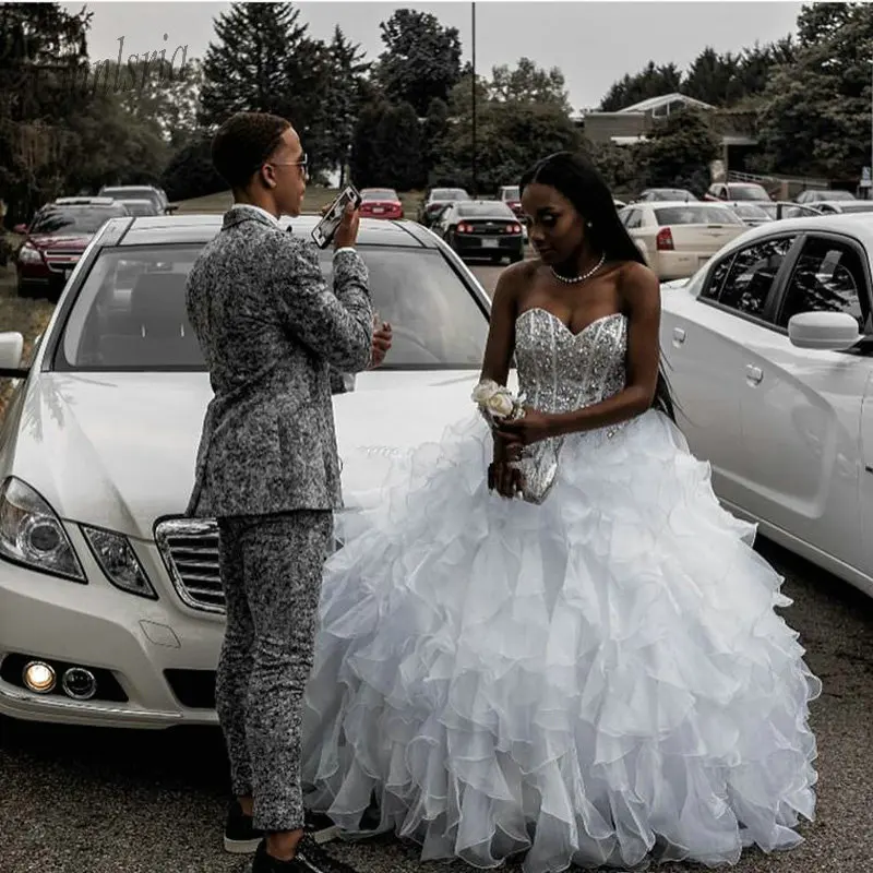 Белое Бальное Платье без рукавов с сердечком платья для Quinceanera милое платье 16